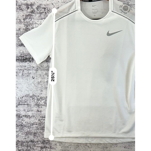 NWT Nike Dri Fit Miler Running Shirt Men's Medium White Reflective AJ5765-100 - Picture 11 of 15